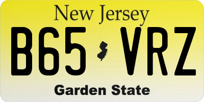 NJ license plate B65VRZ