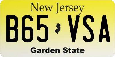 NJ license plate B65VSA