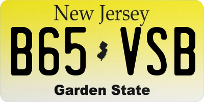 NJ license plate B65VSB