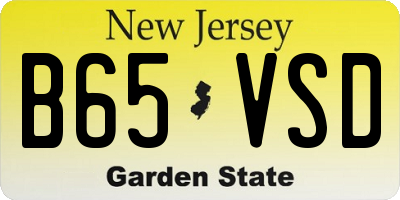 NJ license plate B65VSD