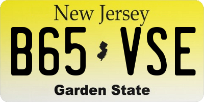 NJ license plate B65VSE