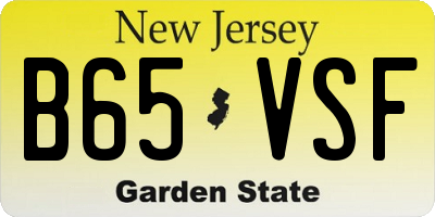 NJ license plate B65VSF