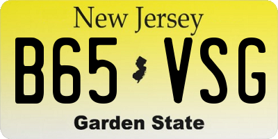 NJ license plate B65VSG