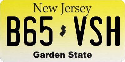 NJ license plate B65VSH