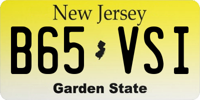 NJ license plate B65VSI