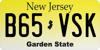 NJ license plate B65VSK