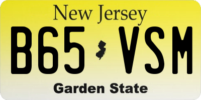NJ license plate B65VSM
