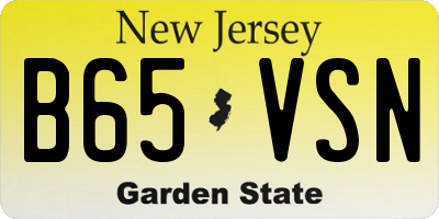 NJ license plate B65VSN