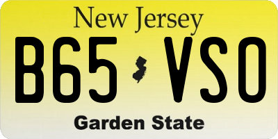 NJ license plate B65VSO