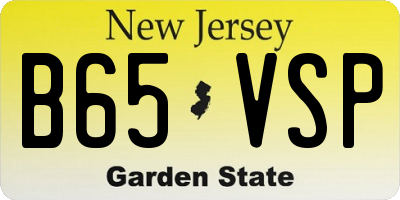 NJ license plate B65VSP