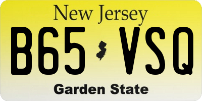 NJ license plate B65VSQ