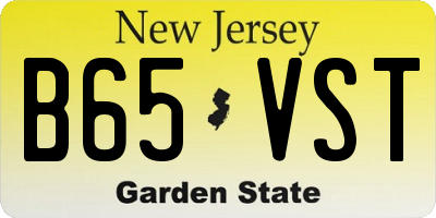 NJ license plate B65VST