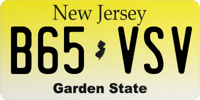 NJ license plate B65VSV