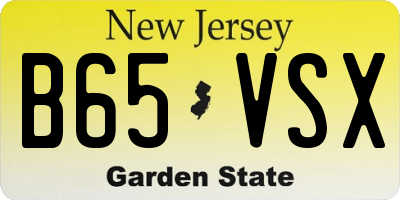 NJ license plate B65VSX