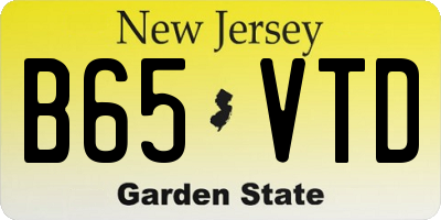NJ license plate B65VTD