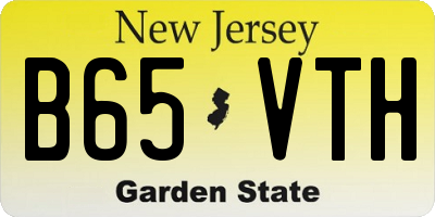NJ license plate B65VTH