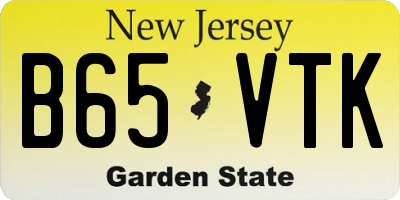NJ license plate B65VTK