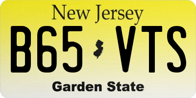 NJ license plate B65VTS