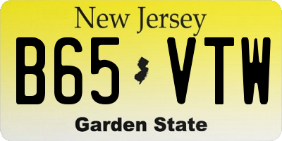 NJ license plate B65VTW