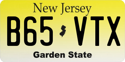 NJ license plate B65VTX