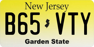NJ license plate B65VTY