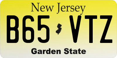 NJ license plate B65VTZ