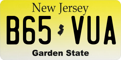 NJ license plate B65VUA