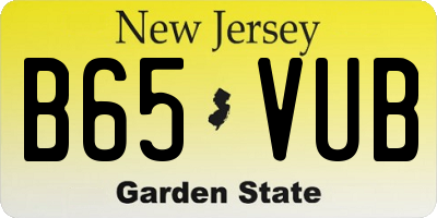 NJ license plate B65VUB