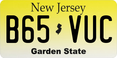 NJ license plate B65VUC