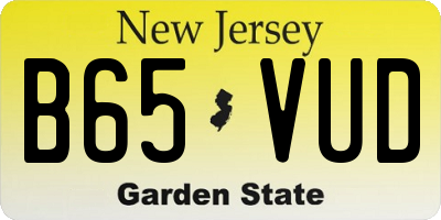 NJ license plate B65VUD