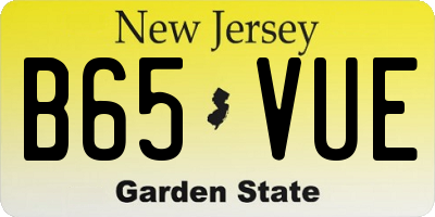 NJ license plate B65VUE