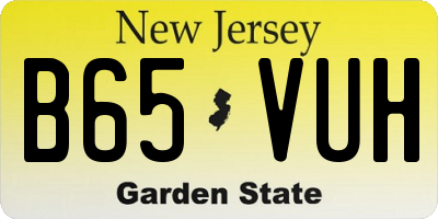 NJ license plate B65VUH