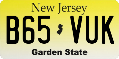 NJ license plate B65VUK