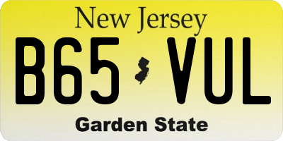NJ license plate B65VUL
