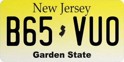 NJ license plate B65VUO