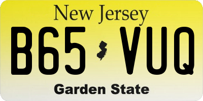NJ license plate B65VUQ