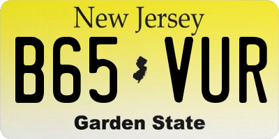 NJ license plate B65VUR