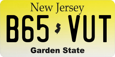 NJ license plate B65VUT