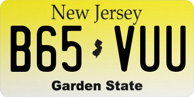 NJ license plate B65VUU