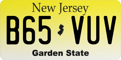 NJ license plate B65VUV