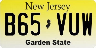 NJ license plate B65VUW