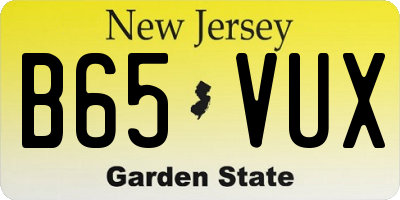 NJ license plate B65VUX