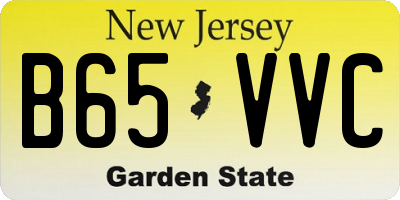 NJ license plate B65VVC