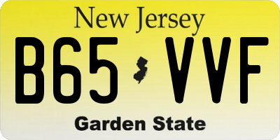 NJ license plate B65VVF