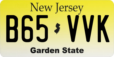 NJ license plate B65VVK