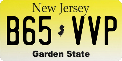 NJ license plate B65VVP