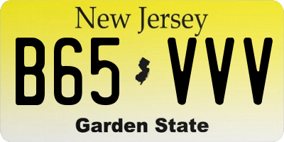 NJ license plate B65VVV