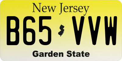 NJ license plate B65VVW