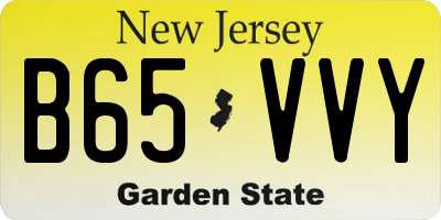 NJ license plate B65VVY