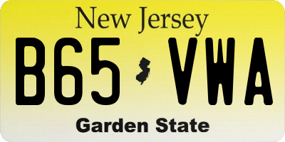 NJ license plate B65VWA
